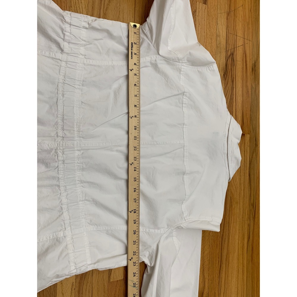 Talbots Plus Women's White Utility Safari Jacket Cotton Blend Button Front 1X - Picture 7 of 9